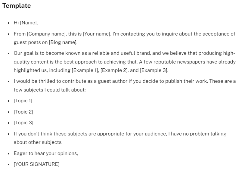 Email Templates for Guest Posting